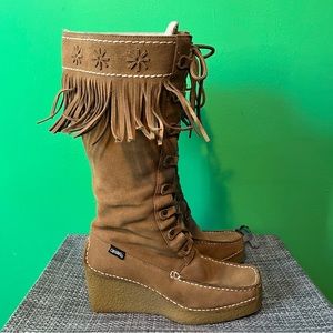 Vintage Y2K Candies Fringe knee high boots